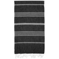Black Monaco Turkish Towel – Lightweight Quick Dry Beach & Bath Towel, Luxury Turkish Cotton Spa Towel, Travel & Pool Towel