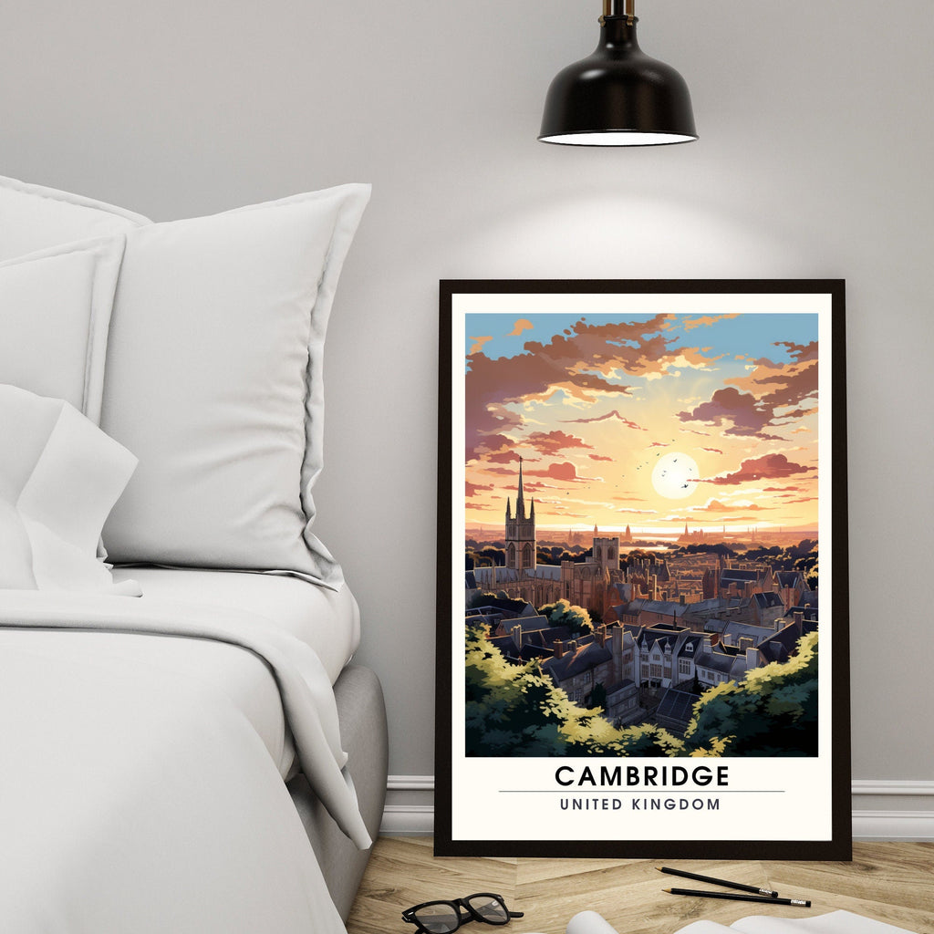 Affiche Cambridge | impression de voyage Cambridge  | Impression Cambridge | Université de Cambridge