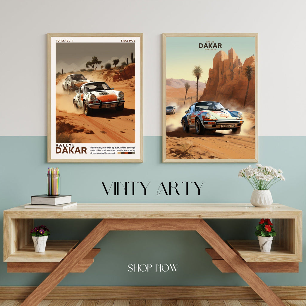 Affiche Rallye Dakar  | Impression Rallye Dakar | Porsche 911