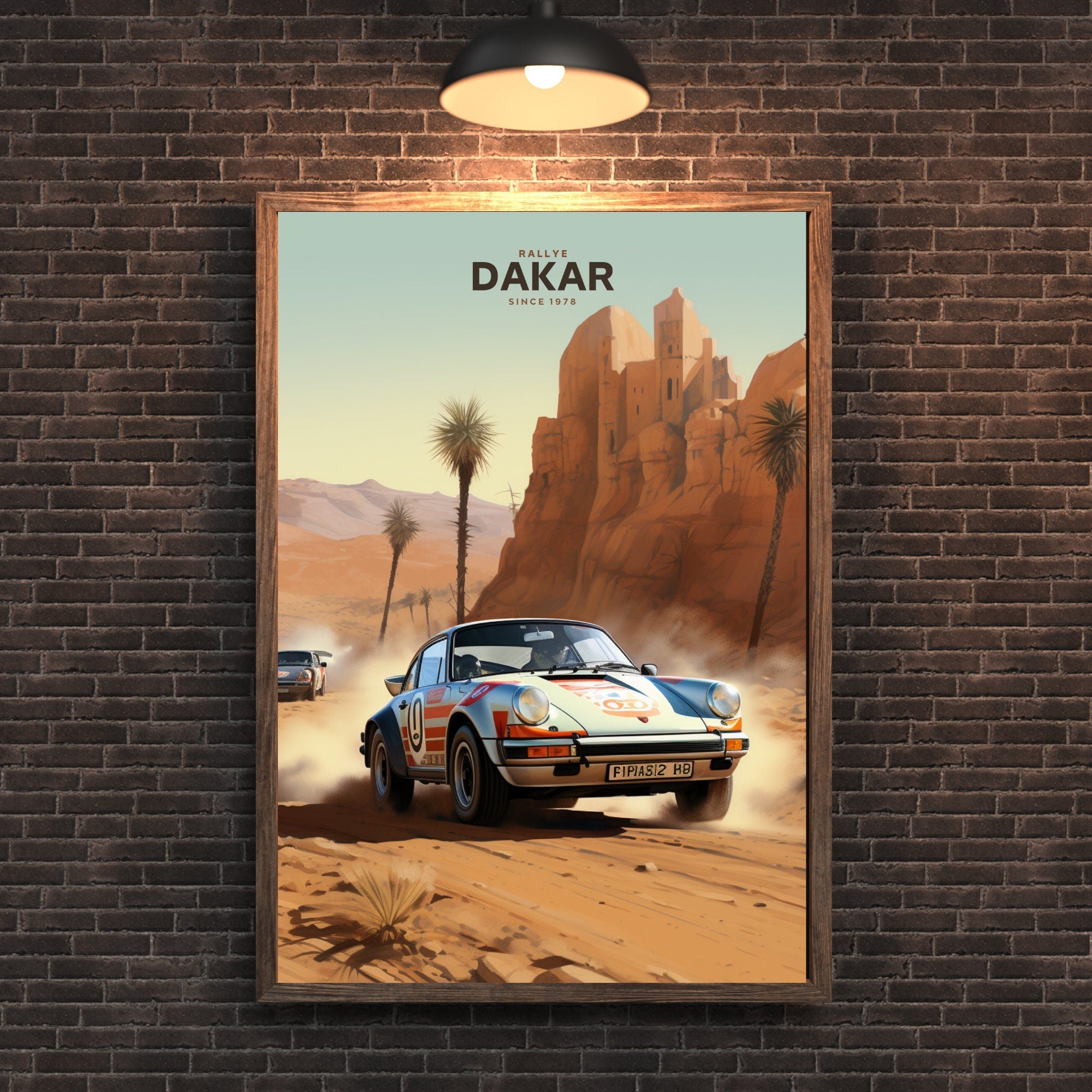 Affiche Rallye Dakar  | Impression Rallye Dakar | Porsche 911
