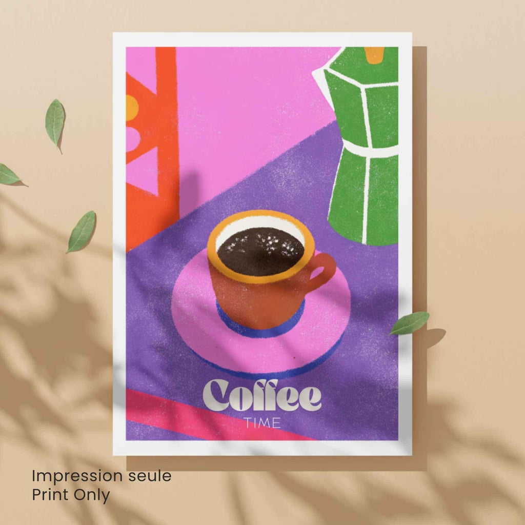 Affiche café – Illustration Moderne Colorée | Affiche Café Design Contemporain