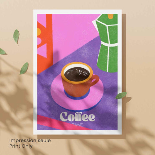 Affiche café – Illustration Moderne Colorée | Affiche Café Design Contemporain